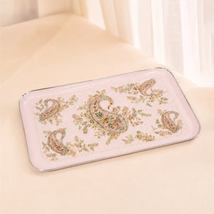 Metal Rectangle Tray - Whisper Paisley