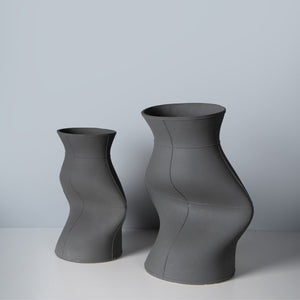 Aurora Curve Ebony Ceramic Vase