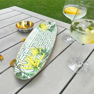 Oval Platter with Dip Bowl -  Borneo Botanicals, Citrine