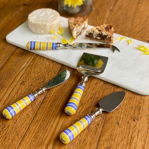Cheese Knives, Set of 4 - Japanese Flora