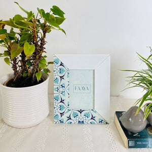 Amadeus Bevelled Glass Photo Frame - Aqua Motif