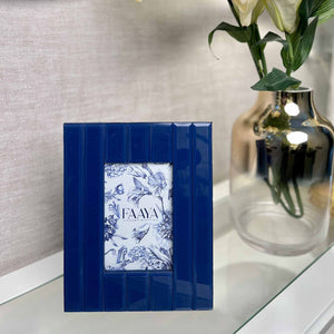Small Amadeus Bevelled Glass Photo Frame - Midnight Blue