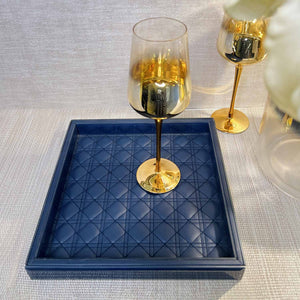 Amadeus Bevelled Glass Tray - Midnight Blue