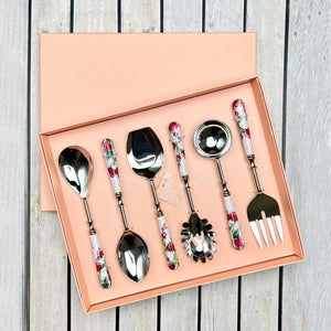 Serving Spoons, Set of 6 - Chilean Blanco