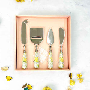 Cheese Knives, Set of 4 - Borneo Botanicals, Citrine