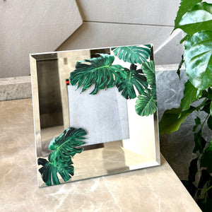 Bevelled Mirror Frame - Monstera