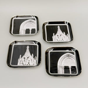 Metal Square Quarter Plates, Set of 4 - Timeless Mumbai