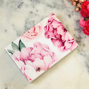 Glass Suede Box - Pink Peonies