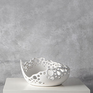Coral Crest Ivory Ceramic Vase