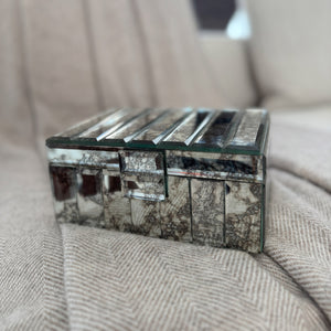 Bevelled Mirror Box - Antique Silver