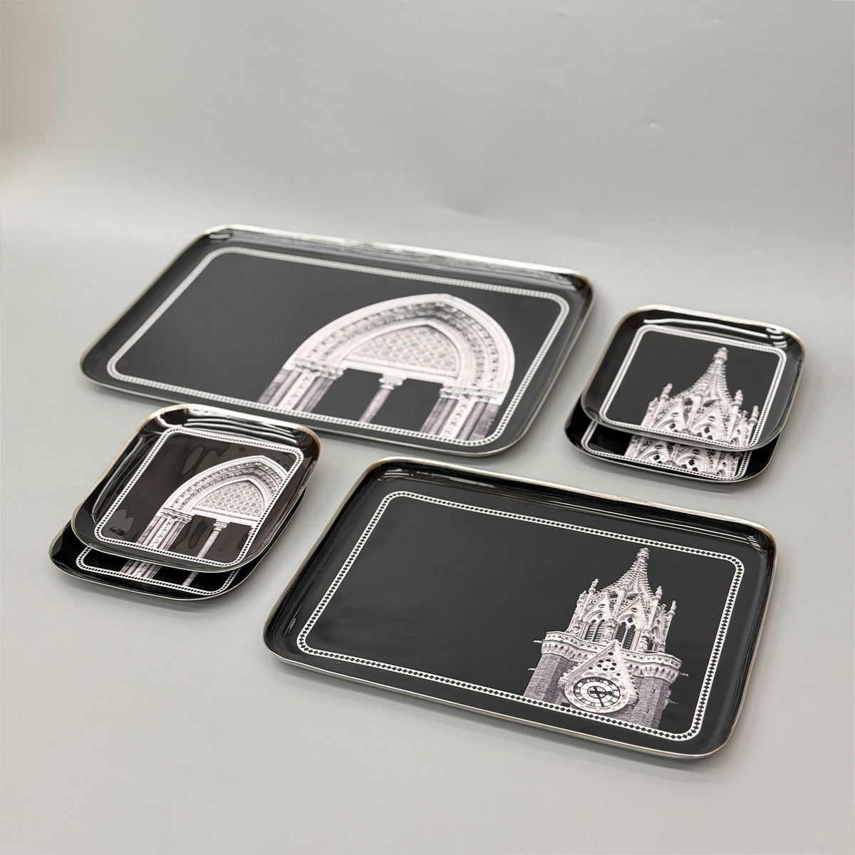 Metal Square Quarter Plates, Set of 4 - Timeless Mumbai – Faaya Gifting