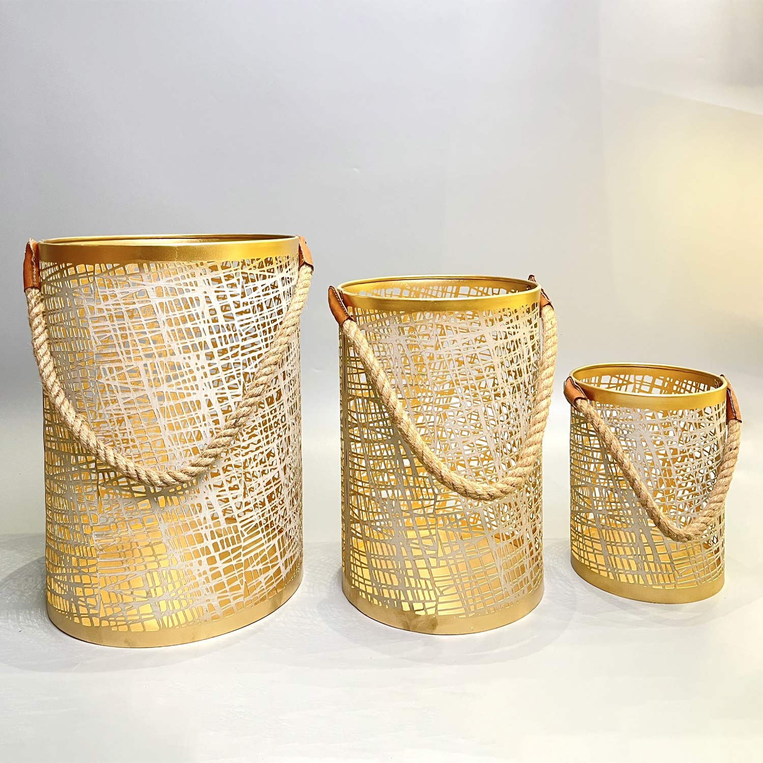 Ivory Lanterns - set of 3