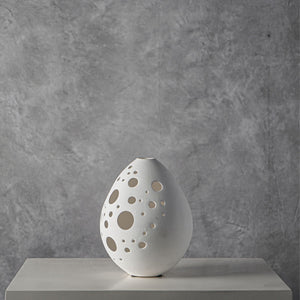 Ether Egg Ivory Ceramic Vase