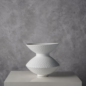Hourglass Ivory Ceramic Vase