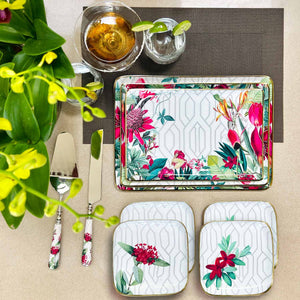 Serving Platters with Server and Knife Duo, Gift Set of 9 - Chilean Blanco