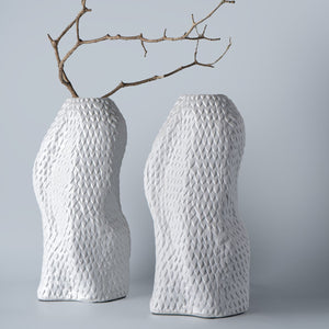 Celeste Flow Ivory Ceramic Vase