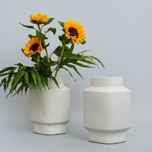 Geo Ivory Ceramic Vase