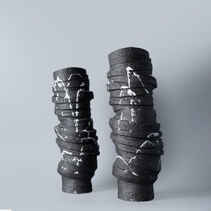 Obsidian Drizzle Ebony Ceramic Vase
