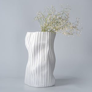 Twistane Ivory Ceramic Vase