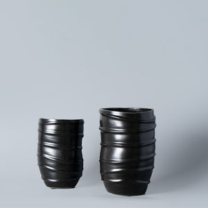 Lunar Layers Ceramic Ebony Vase