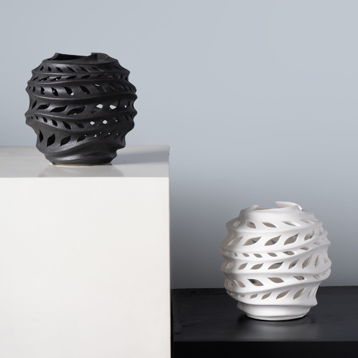 Cutwork Ebony Ceramic Vase