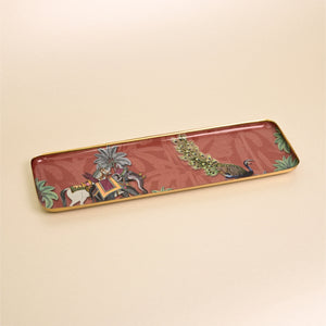 Metal Long Serving Tray - Royal Rambagh Red