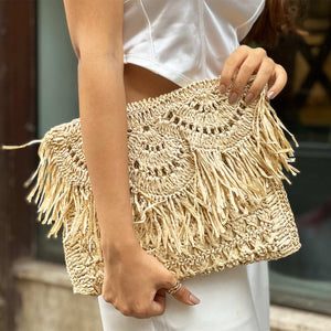 Raffia Bag, Nude