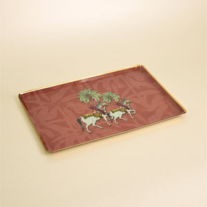 Metal Rectangle Tray - Royal Rambagh Red