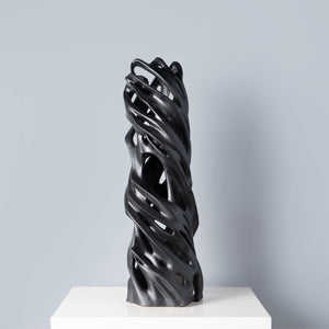 Wave Ebony Ceramic Vase