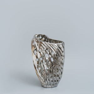 Tall Filigree Pewter Vase