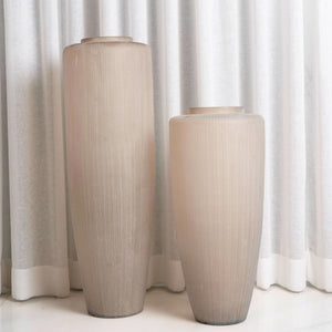 Light Smoke Brown Vertical Glass Vase