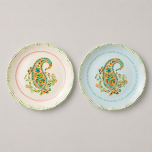 Ceramic Snack Plates, Set of 2 - Whisper Paisley