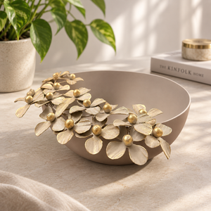 Metal Bowl - Ivory Bloom