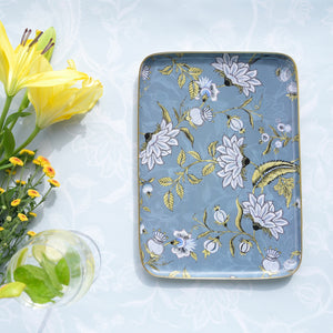 Ethnic Chintz Metal Rectangle Tray