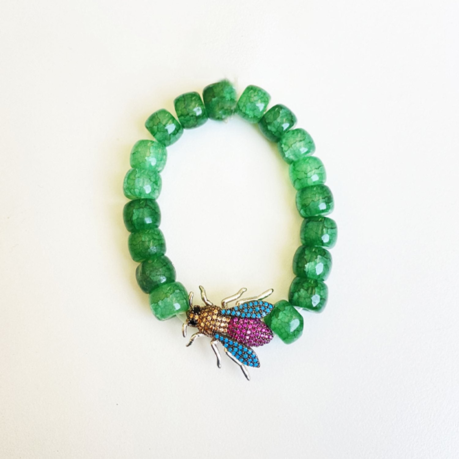 Emerald Marble Bee Bracelet