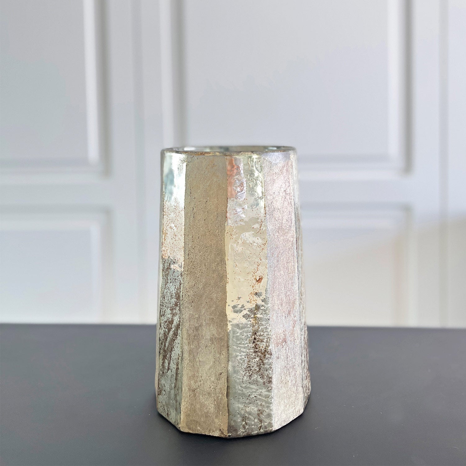 Glass Vase, Medium - Silver