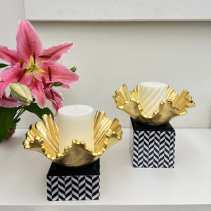 Candle Base, Gift Set of 2 - Taj Chevron