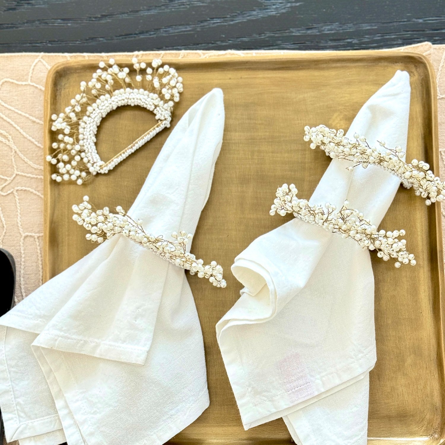 Pearl Ensemble Napkin Rings, Set of 4