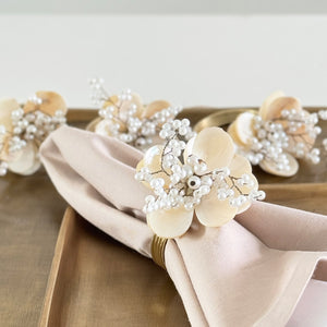 Pearl Petal Napkin Ring, Set of 4