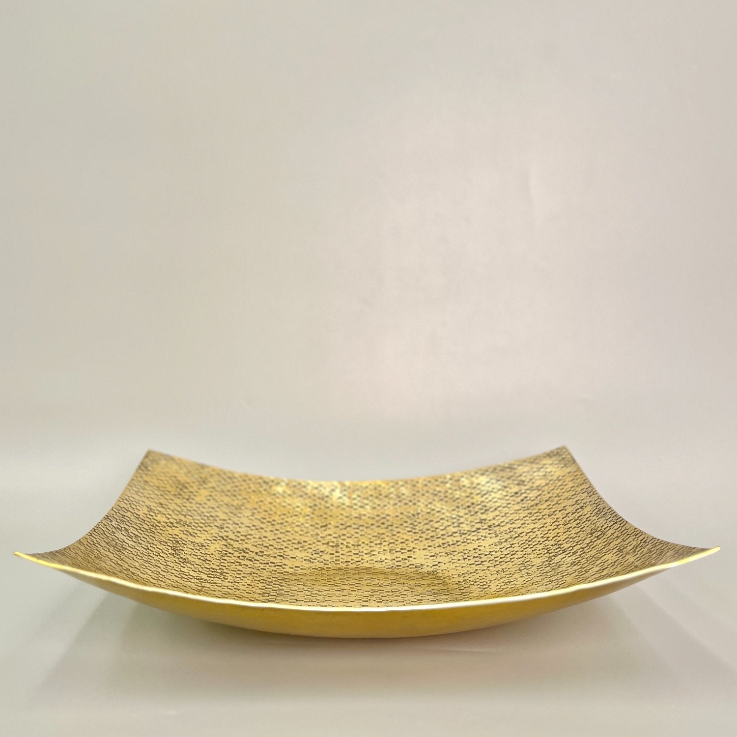 Rect Curve Hammered Platter Large - Ela Gold