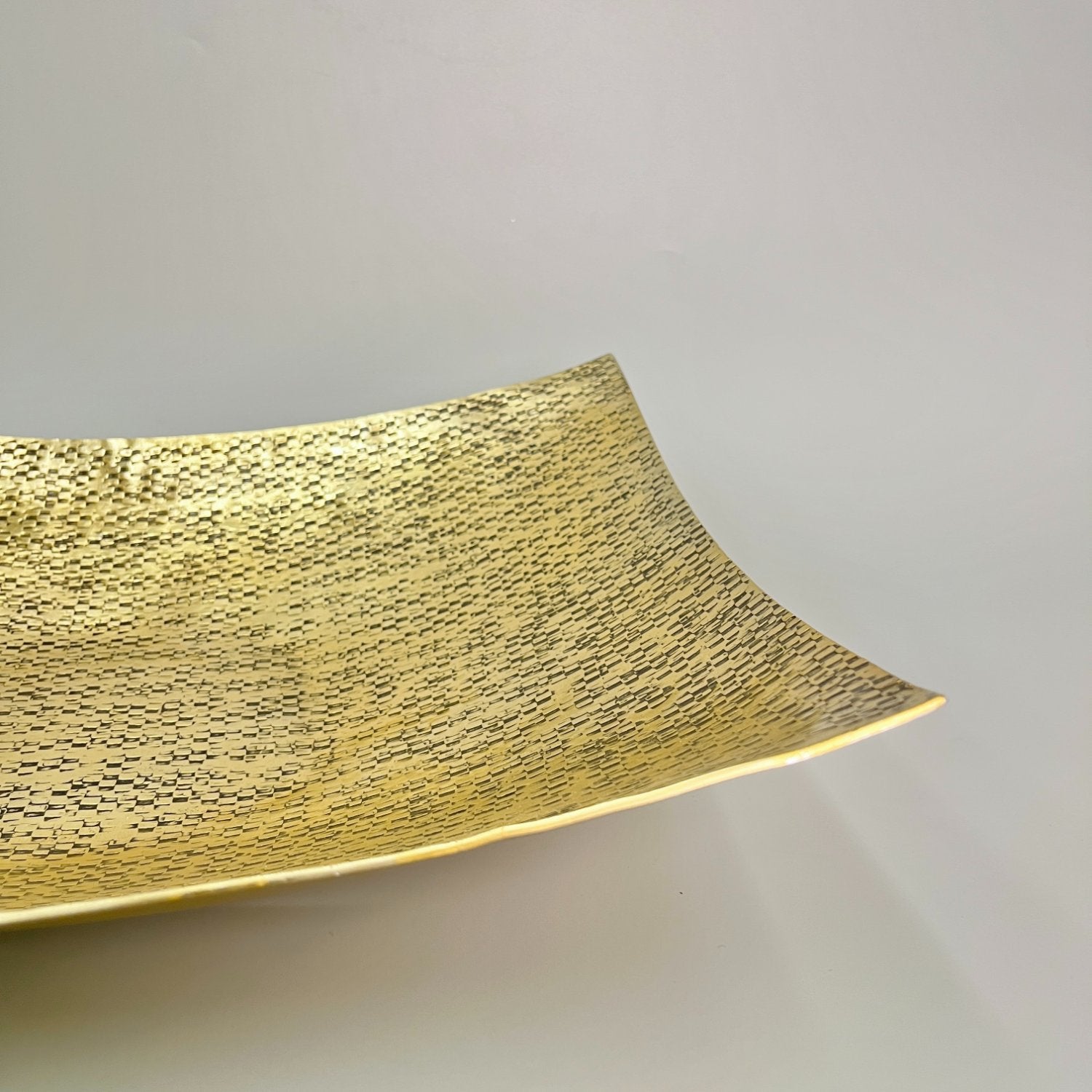 Rect Curve Hammered Platter Large - Ela Gold