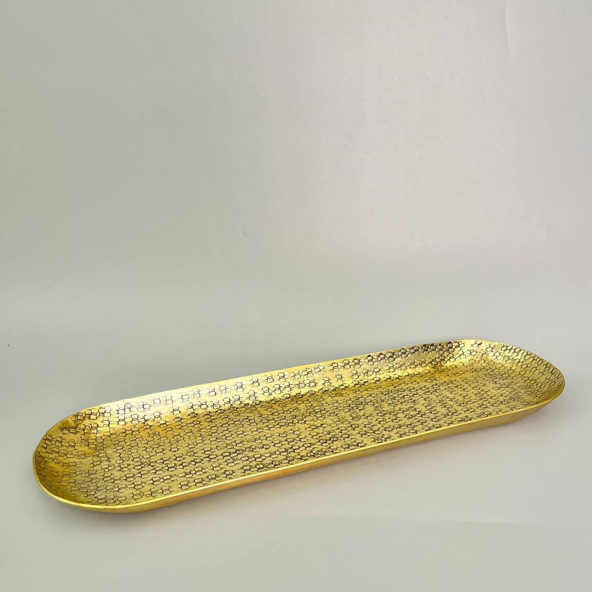 Rect Oval Hammered Platter - Ela Gold – Faaya Gifting
