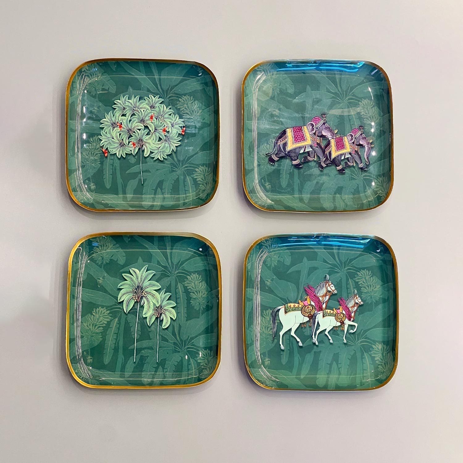 Square Quarter Plates, Set of 4 - Royal Rambagh