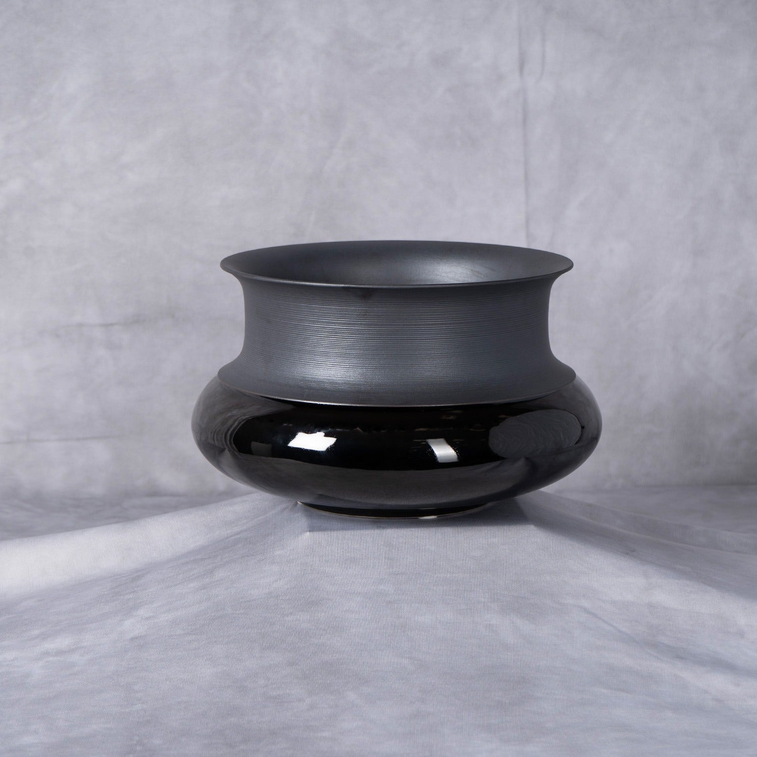 Matte Gloss Amphora Ebony Ceramic Vase