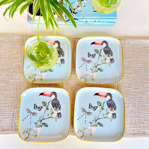 Square Quarter Plates, Set of 4 - Toco Breeze