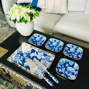 Serving Platters with Server and Knife Duo, Gift Set of 8 - Brittany Bleu