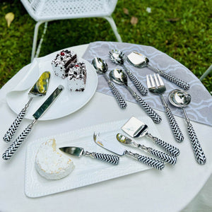 Serving Cutlery, Gift Set of 12 - Taj Chevron