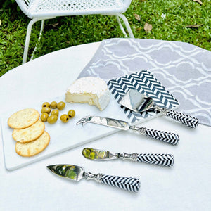 Cheese Knives, Set Of 4 - Taj Chevron