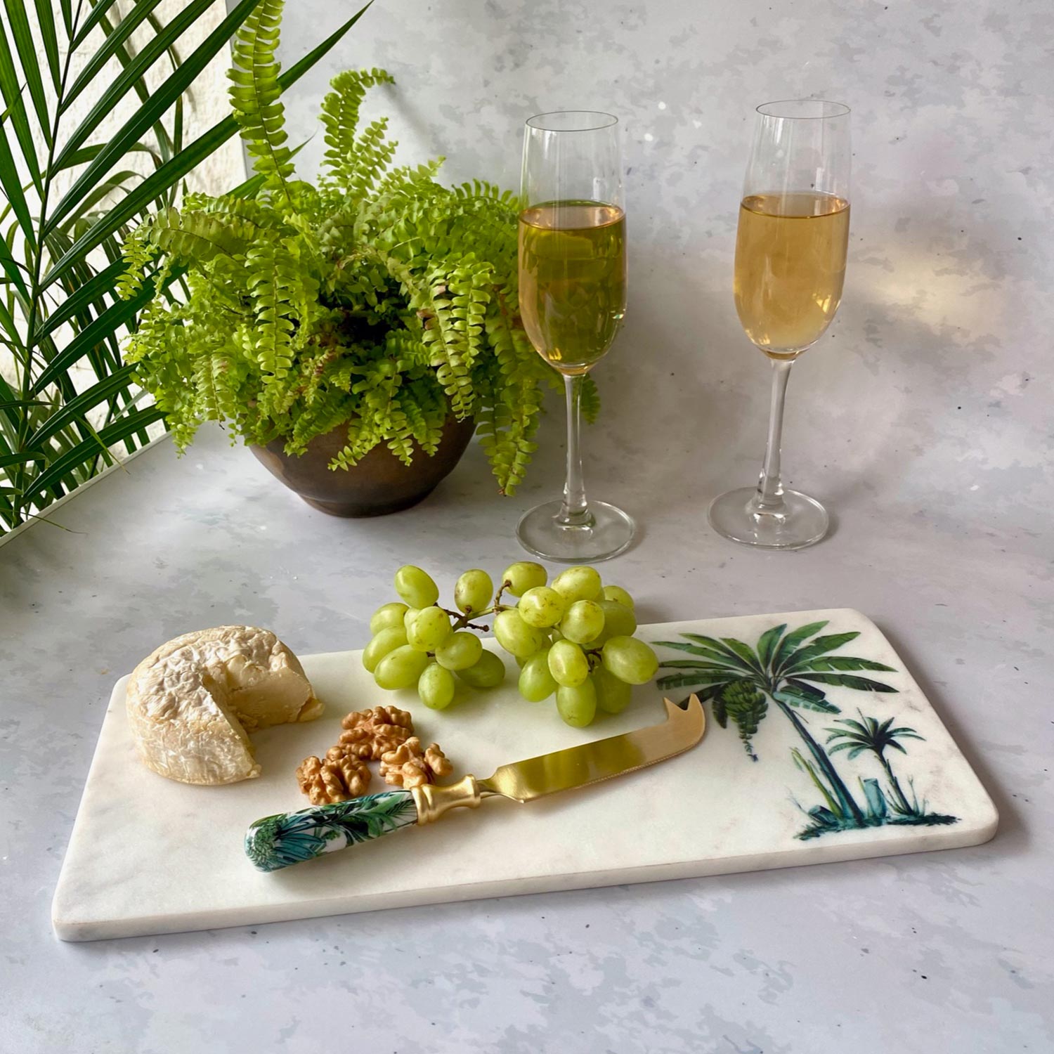 Marble Cheese Board With Cheese Knife - Amazonia Day