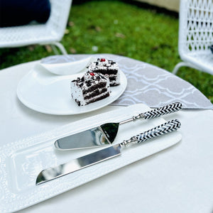 Cake Server & Knife Duo - Taj Chevron